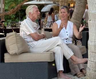 Richard-Branson and Sally Lawson on Necker Island